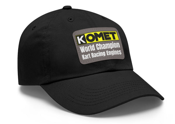 Vintage Karting Komet World Champion Kart Racing Engines Dad Hat with Leather Patch