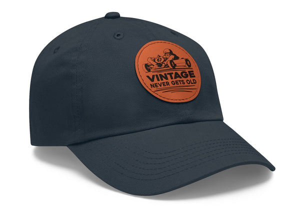 "Vintage Never Gets Old" Karting Dad Hat with Leather Patch