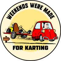 Vintage Karting Cartoon "Weekends were made for karting" Bubble-free stickers