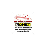 Vintage Karting "Fly with A Komet" Kart Racing Engines Bubble-free stickers