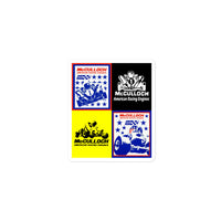Vintage Karting McCulloch Quad Flag Racing Engines Bubble-free Stickers