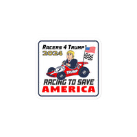 Trump Race Car #1 "Racing to Save America" Bubble-free stickers