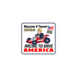 Trump Race Car #1 "Racing to Save America" Bubble-free stickers