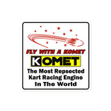 Vintage Karting "Fly with A Komet" Kart Racing Engines Bubble-free stickers