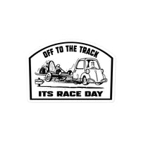 Vintage Karting "Off to the Track" Cartoon Bubble-free stickers