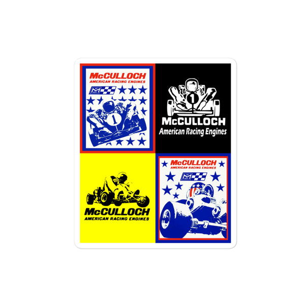 Vintage Karting McCulloch Quad Flag Racing Engines Bubble-free Sticker ...