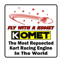 Vintage Karting "Fly with A Komet" Kart Racing Engines Bubble-free stickers