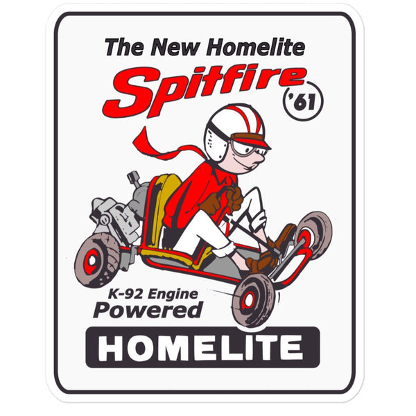 Vintage Karting Homelite Spitfire K-92 Motor Powered Go Kart Bubble-free stickers