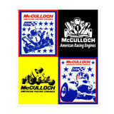 Vintage Karting McCulloch Quad Flag Racing Engines Bubble-free Stickers