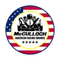 Vintage Karting McCulloch American Flag Enduro Racing Engines Bubble-free Stickers