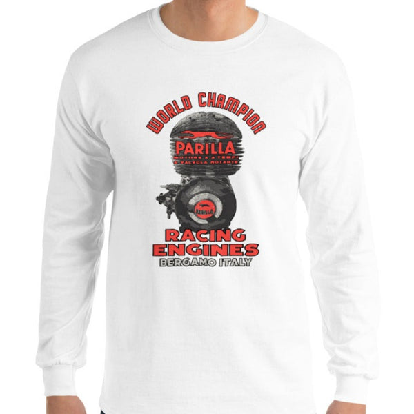 Vintage Karting Parilla World Champion Kart Engines Men’s Long Sleeve Shirt