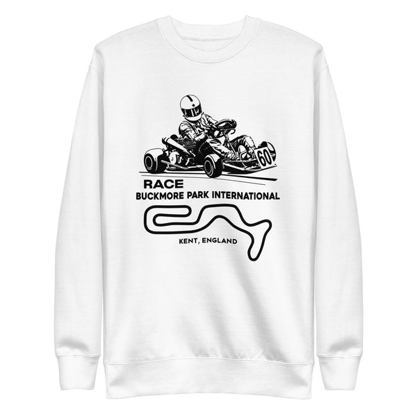 Vintage Karting Race Buckmore Park Kent England Unisex Premium Sweatshirt