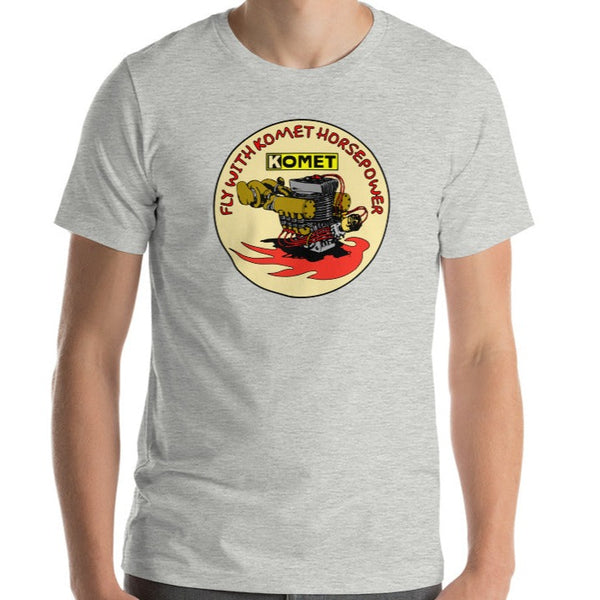 Vintage Karting Fly with Komet Horsepower Kart Engine Cartoon Unisex t-shirt
