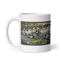 Vintage Karting Kyle Adkins "California Flash" Wins at Barnesville 1975 Coffee Mug