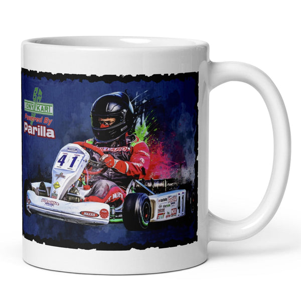 Tazza Personalizzata Go Karting – Sport E Hobby – Scritta Nome E Messaggio, Colore Rosso