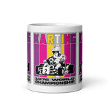Vintage Karting Wynns Colors Inspired 1976 Karting World Championships White Glossy Mug