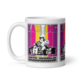 Vintage Karting Wynns Colors Inspired 1976 Karting World Championships White Glossy Mug