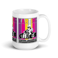 Vintage Karting Wynns Colors Inspired 1976 Karting World Championships White Glossy Mug