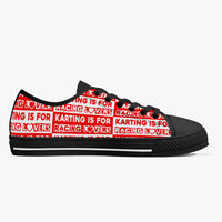 Karting is for Racing Lovers Classic Low-Top Canvas Shoes - White/Black