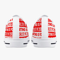 Karting is for Racing Lovers Classic Low-Top Canvas Shoes - White/Black