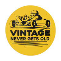 Vintage Enduro Karting "Vintage Never Gets Old" Round Vinyl Stickers