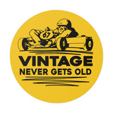 Vintage Enduro Karting "Vintage Never Gets Old" Round Vinyl Stickers
