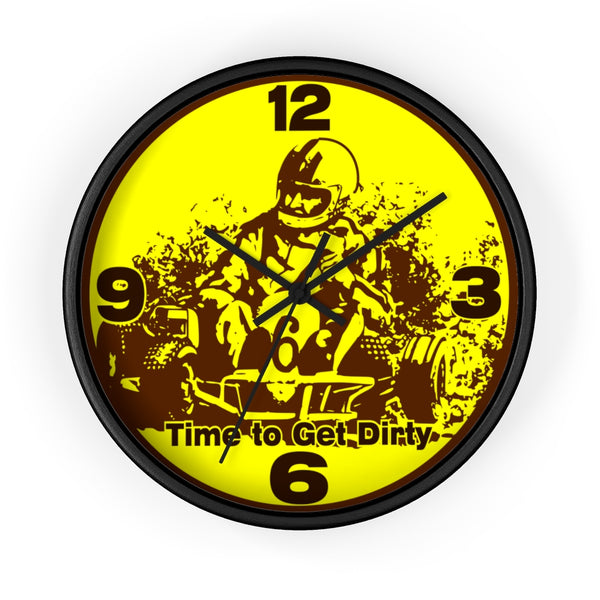 Vintage Karting on Dirt "Time to Get Dirty" Wall Clock