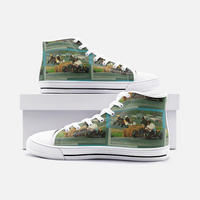 Vintage Karting Late 1950's Go Kart Race Unisex High Top Canvas Shoes
