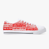 Karting is for Racing Lovers Classic Low-Top Canvas Shoes - White/Black