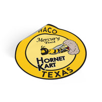 Vintage Karting Hornet Karts Mercury Tool Waco, Texas Round Vinyl Stickers