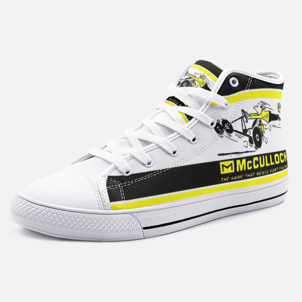 Vintage Karting McCulloch Cartoon Unisex High Top Canvas Shoes