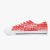 Karting is for Racing Lovers Classic Low-Top Canvas Shoes - White/Black