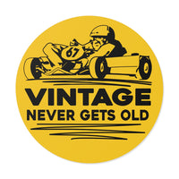 Vintage Enduro Karting "Vintage Never Gets Old" Round Vinyl Stickers