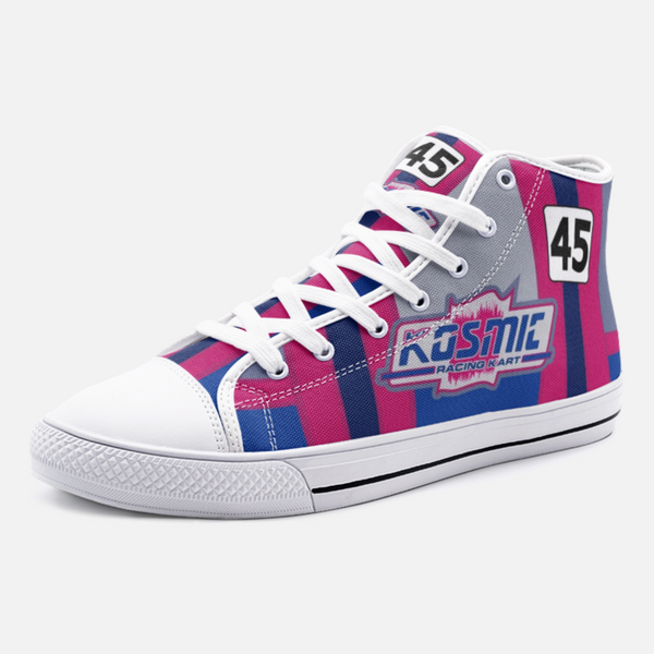 Kart Racing Kosmic Racing Karts #45 Unisex High Top Canvas Shoes - Personalize with Your Kart #
