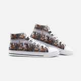 Vintage Karting Kart #52 Unisex High Top Canvas Shoes