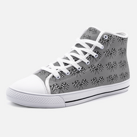 Kart Racing Checkered Flags Unisex High Top Canvas Shoes