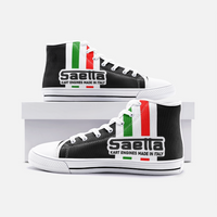 Vintage Karting Saetta Kart Engines Made in Italy Unisex High Top Canvas Shoes