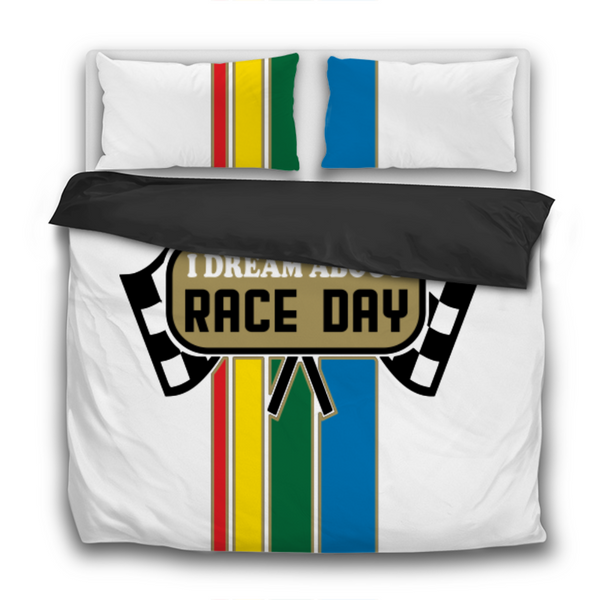 I Dream About Race Day Flags & Stripes 3 Pcs Bedding Sets