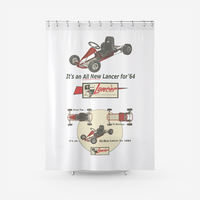 Vintage Karting 1964 Lancer Racing Go Kart Textured Fabric Shower Curtain