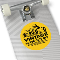 Vintage Enduro Karting "Vintage Never Gets Old" Round Vinyl Stickers