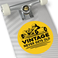 Vintage Enduro Karting "Vintage Never Gets Old" Round Vinyl Stickers