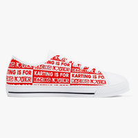 Karting is for Racing Lovers Classic Low-Top Canvas Shoes - White/Black
