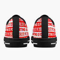 Karting is for Racing Lovers Classic Low-Top Canvas Shoes - White/Black