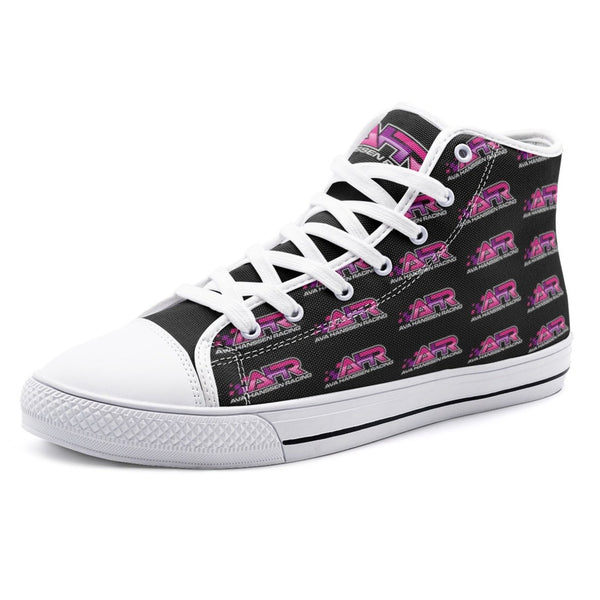 Ava Hanssen Racing Pattern Unisex High Top Canvas Shoes