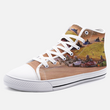 Kart Racing on Dirt Unisex High Top Canvas Shoes