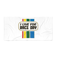 Kart Racing "I Live for Race Day" Beach Towel