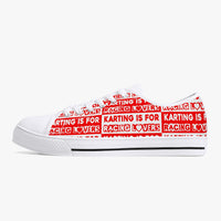 Karting is for Racing Lovers Classic Low-Top Canvas Shoes - White/Black