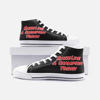 Kart Racing "Race Like A Champion Today" Black Unisex High Top Canvas Shoes