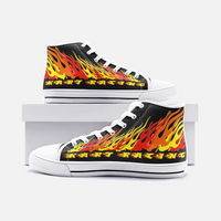 Kart Racing Flames Unisex High Top Canvas Shoes