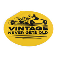 Vintage Enduro Karting "Vintage Never Gets Old" Round Vinyl Stickers
